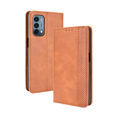 Magnetic Buckle Retro Crazy Horse Texture Horizontal Flip Leather Case with Holder & Card Slots & Photo Frame, Compatible with OnePlus Nord N200 5G