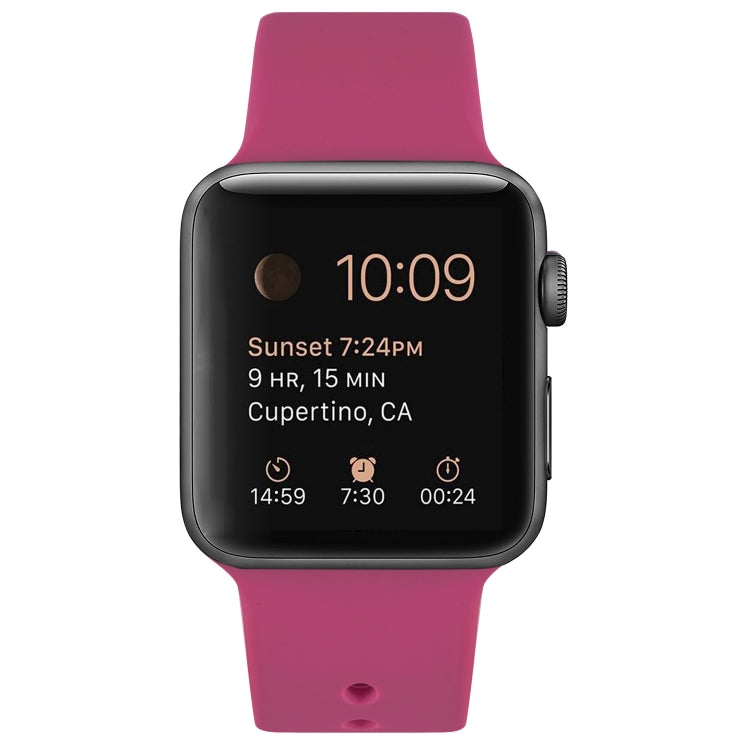 Silicone Replacement Strap Watchband Compatible with Apple Watch Series, 7 41mm / 6 & SE & 5 & 4 40mm / 3 & 2 & 1 38mm