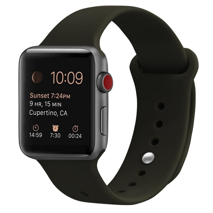Silicone Replacement Strap Watchband For Apple Watch Series, 7 45mm / 6 & SE & 5 & 4 44mm / 3 & 2 & 1 42mm