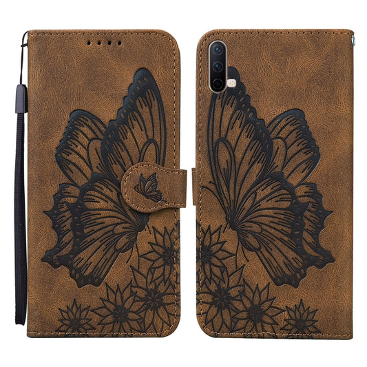 Retro Skin Feel Butterflies Embossing Horizontal Flip Leather Case with Holder & Card Slots & Wallet, Compatible with OnePlus Nord CE 5G