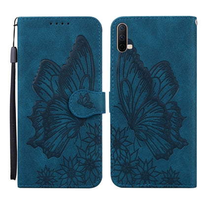 Retro Skin Feel Butterflies Embossing Horizontal Flip Leather Case with Holder & Card Slots & Wallet, Compatible with OnePlus Nord CE 5G