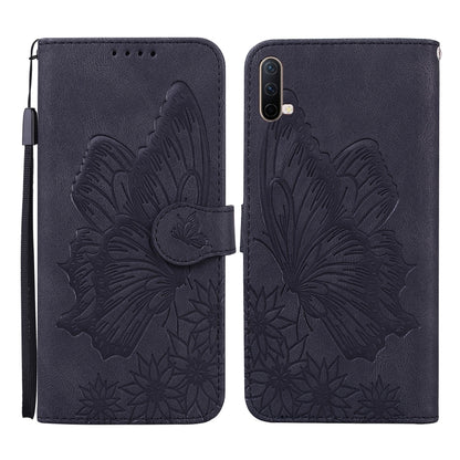 Retro Skin Feel Butterflies Embossing Horizontal Flip Leather Case with Holder & Card Slots & Wallet, Compatible with OnePlus Nord CE 5G