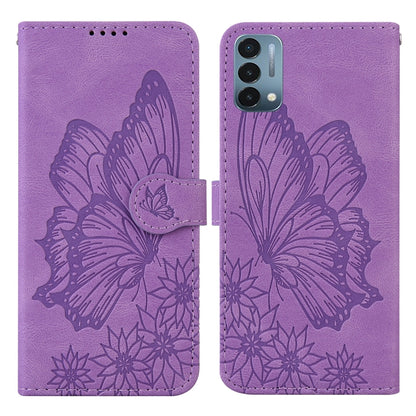 Retro Skin Feel Butterflies Embossing Horizontal Flip Leather Case with Holder & Card Slots & Wallet, Compatible with OnePlus Nord N200