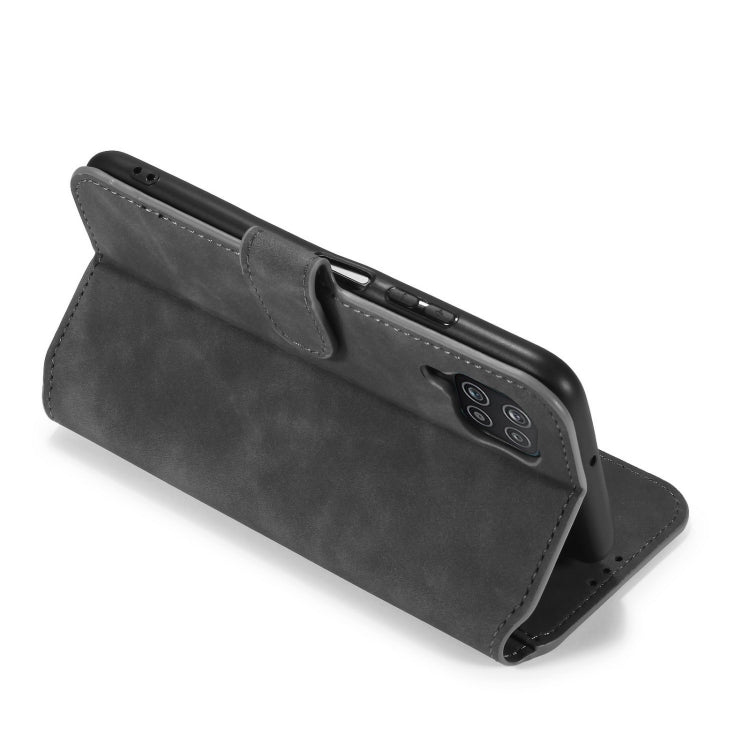 DG.MING Retro Oil Side Horizontal Flip Leather Case with Holder & Card Slots & Wallet, Compatible with Samsung Galaxy A22 4G