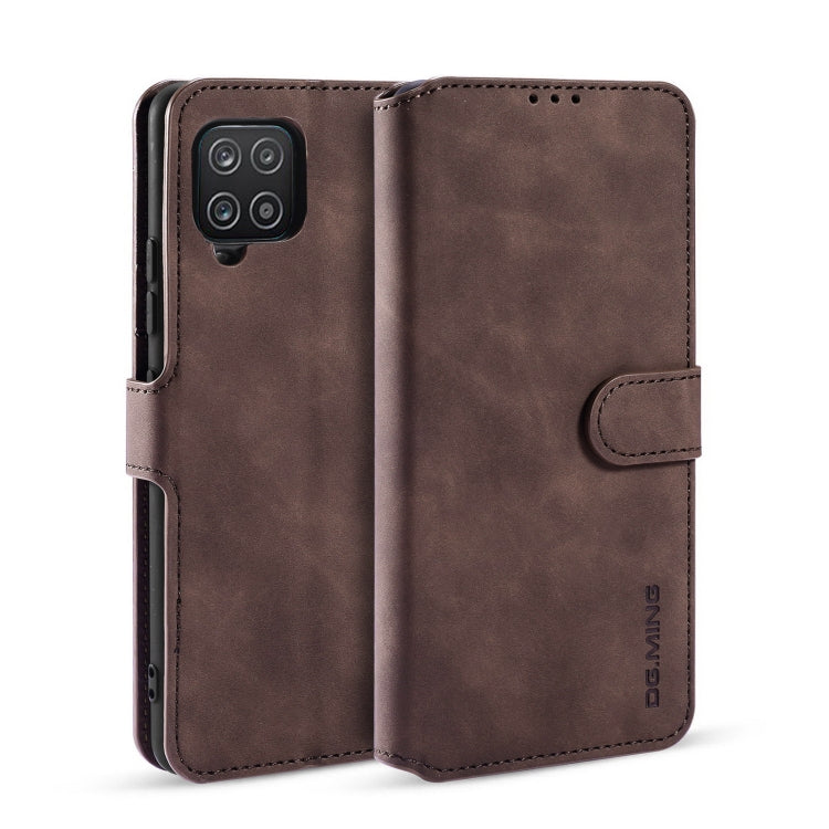 DG.MING Retro Oil Side Horizontal Flip Leather Case with Holder & Card Slots & Wallet, Compatible with Samsung Galaxy A22 4G