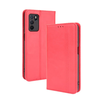 Magnetic Buckle Retro Crazy Horse Texture Horizontal Flip Leather Case with Holder & Card Slots & Photo Frame, Compatible with OPPO A16