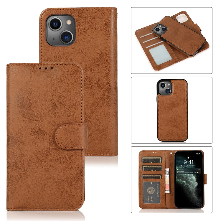 Retro 2 in 1 Detachable Horizontal Flip Leather Case with Card Slots & Wallet