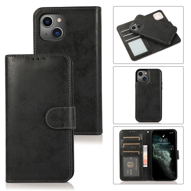 Retro 2 in 1 Detachable Horizontal Flip Leather Case with Card Slots & Wallet