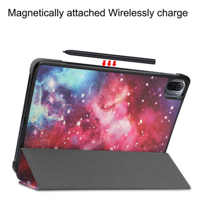 Custer Painted PU Leather Case with Sleep / Wake-up Function & 3-Fold Holder