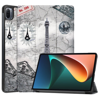 Custer Painted PU Leather Case with Sleep / Wake-up Function & 3-Fold Holder