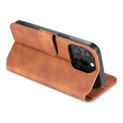 DG.MING Retro Oil Side Horizontal Flip Leather Case with Holder & Card Slots & Wallet, Compatible with iPhone 13 Pro Max