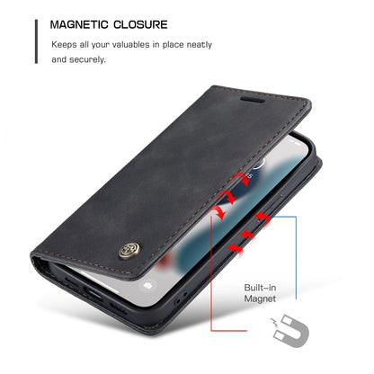 CaseMe-013 Multifunctional Retro Frosted Horizontal Flip Leather Case with Card Slot & Holder & Wallet, Compatible with iPhone 13