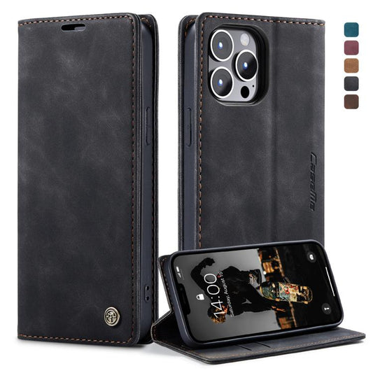 CaseMe-013 Multifunctional Retro Frosted Horizontal Flip Leather Case with Card Slot & Holder & Wallet, Compatible with iPhone 13 Pro