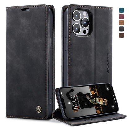 CaseMe-013 Multifunctional Retro Frosted Horizontal Flip Leather Case with Card Slot & Holder & Wallet, Compatible with iPhone 13 Pro Max