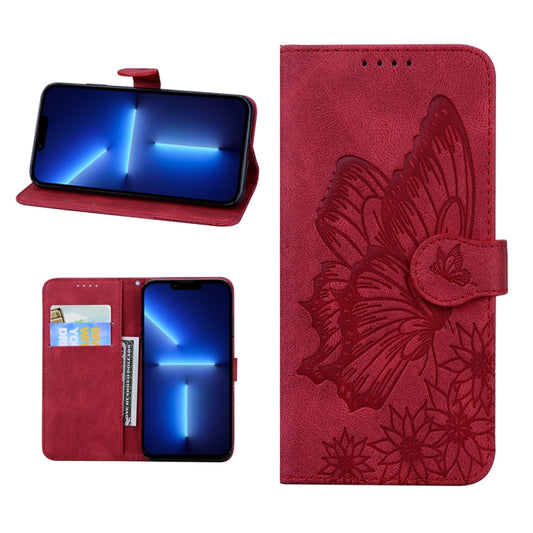 Retro Skin Feel Butterflies Embossing Horizontal Flip Leather Case with Holder & Card Slots & Wallet