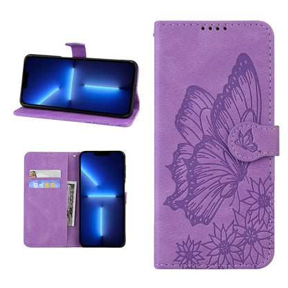 Retro Skin Feel Butterflies Embossing Horizontal Flip Leather Case with Holder & Card Slots & Wallet