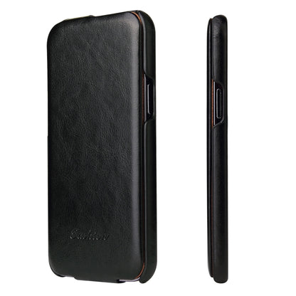 Fierre Shann Retro Oil Wax Texture Vertical Flip PU Leather Case