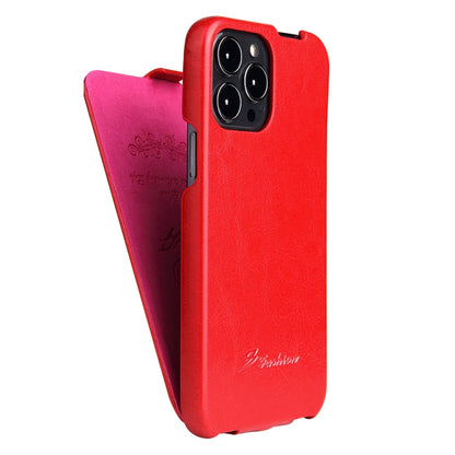 Fierre Shann Retro Oil Wax Texture Vertical Flip PU Leather Case
