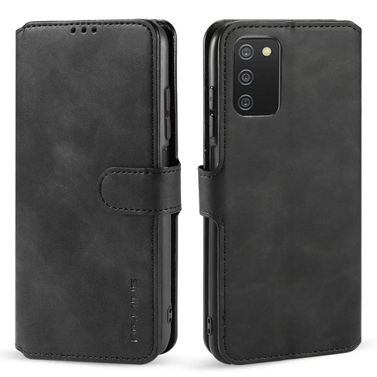 DG.MING Retro Oil Side Horizontal Flip Leather Case with Holder & Card Slots & Wallet, Compatible with Samsung Galaxy A03s 166mm