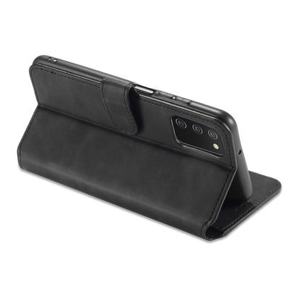 DG.MING Retro Oil Side Horizontal Flip Leather Case with Holder & Card Slots & Wallet, Compatible with Samsung Galaxy A03s 166mm