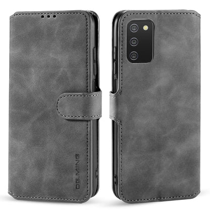 DG.MING Retro Oil Side Horizontal Flip Leather Case with Holder & Card Slots & Wallet, Compatible with Samsung Galaxy A03s 166mm
