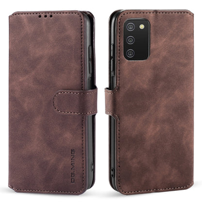 DG.MING Retro Oil Side Horizontal Flip Leather Case with Holder & Card Slots & Wallet, Compatible with Samsung Galaxy A03s 166mm