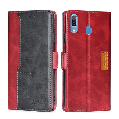 Retro Texture Contrast Color Buckle Horizontal Flip Leather Case with Holder