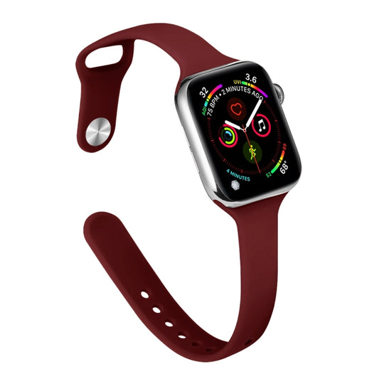 Slimming Silicone Replacement Watchband Compatible with Apple Watch Series, 7 41mm / 6&SE&5&4 40mm / 3&2&1 38mm