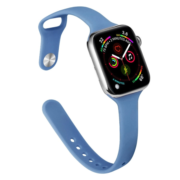Slimming Silicone Replacement Watchband Compatible with Apple Watch Series, 7 41mm / 6&SE&5&4 40mm / 3&2&1 38mm