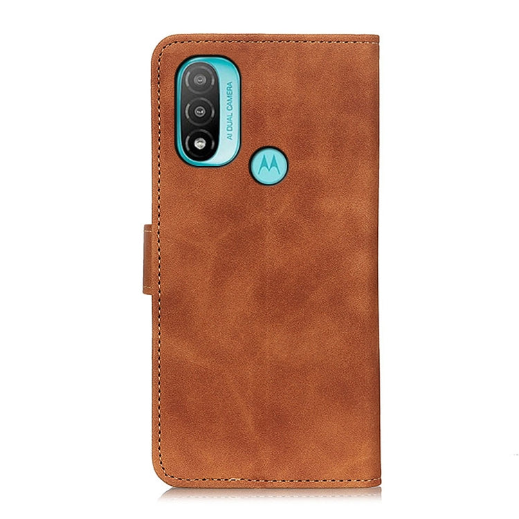 KHAZNEH Retro Texture Horizontal Flip Leather Phone Case, Compatible with Motorola Moto E40/E20/E30