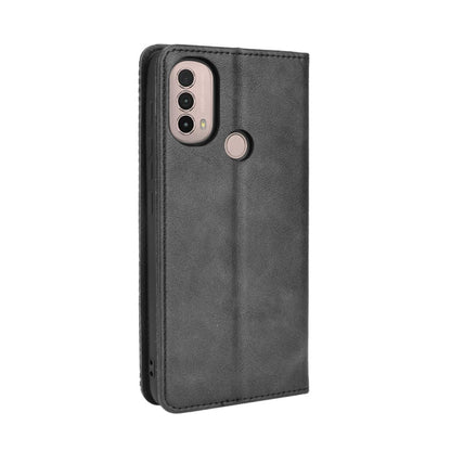 Magnetic Buckle Retro Crazy Horse Texture Horizontal Flip Phone Leather Case with Holder & Card Slots & Photo Frame, Compatible with Motorola Moto E40 / E30 / E20