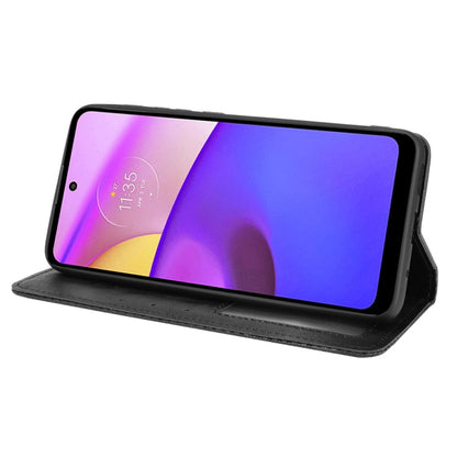 Magnetic Buckle Retro Crazy Horse Texture Horizontal Flip Phone Leather Case with Holder & Card Slots & Photo Frame, Compatible with Motorola Moto E40 / E30 / E20