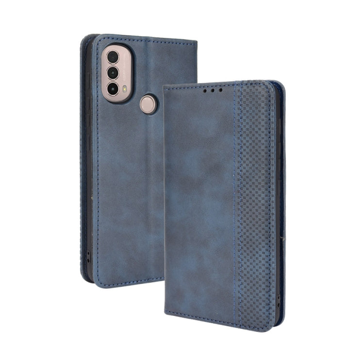 Magnetic Buckle Retro Crazy Horse Texture Horizontal Flip Phone Leather Case with Holder & Card Slots & Photo Frame, Compatible with Motorola Moto E40 / E30 / E20