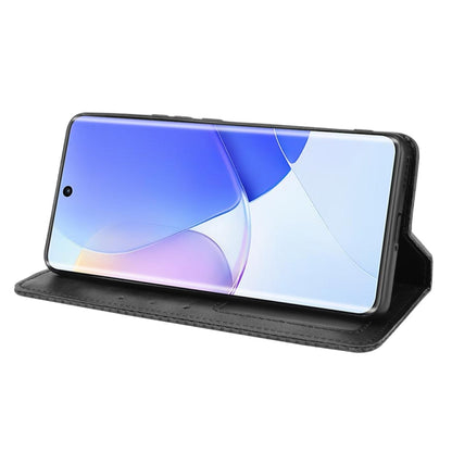 Magnetic Buckle Retro Crazy Horse Texture Horizontal Flip Phone Leather Case with Holder & Card Slots & Photo Frame, Compatible with Huawei nova 9