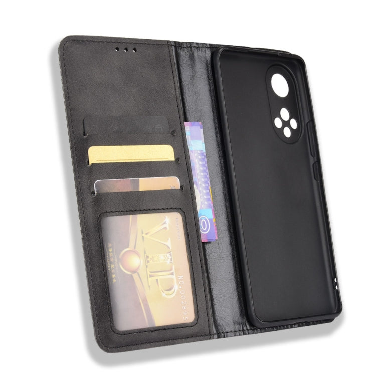 Magnetic Buckle Retro Crazy Horse Texture Horizontal Flip Phone Leather Case with Holder & Card Slots & Photo Frame, Compatible with Huawei nova 9 Pro / Honor 50 Pro