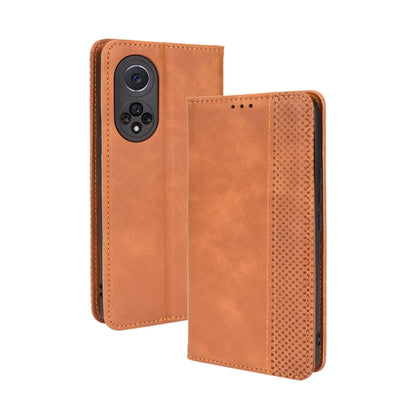 Magnetic Buckle Retro Crazy Horse Texture Horizontal Flip Phone Leather Case with Holder & Card Slots & Photo Frame, Compatible with Huawei nova 9 Pro / Honor 50 Pro