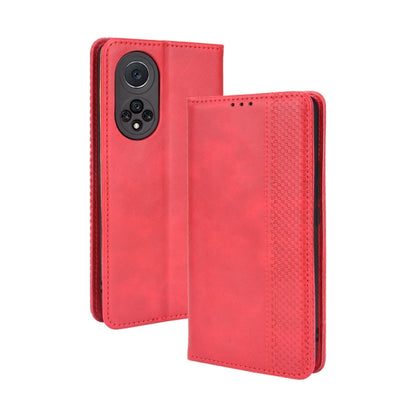 Magnetic Buckle Retro Crazy Horse Texture Horizontal Flip Phone Leather Case with Holder & Card Slots & Photo Frame, Compatible with Huawei nova 9 Pro / Honor 50 Pro