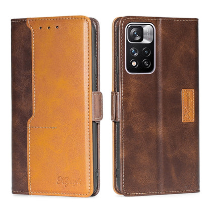 Retro Texture Contrast Color Side Buckle Horizontal Flip Leather Phone Case with Holder & Card Slots & Wallet