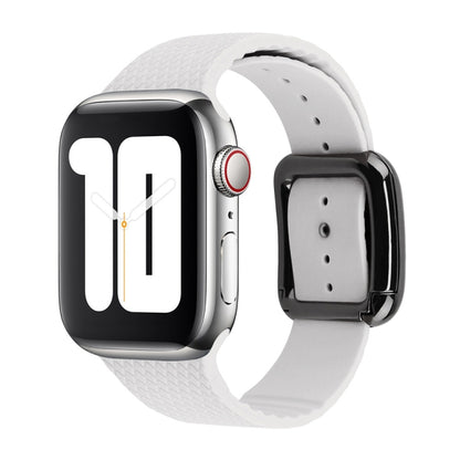 Black Buckle Silicone Watchband Compatible with Apple Watch Series, 7 41mm / 6&SE&5&4 40mm / 3&2&1 38mm