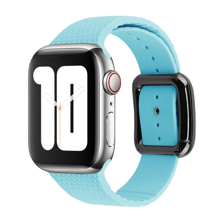 Black Buckle Silicone Watchband Compatible with Apple Watch Series, 7 41mm / 6&SE&5&4 40mm / 3&2&1 38mm