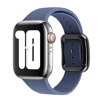 Black Buckle Silicone Watchband Compatible with Apple Watch Series, 7 41mm / 6&SE&5&4 40mm / 3&2&1 38mm