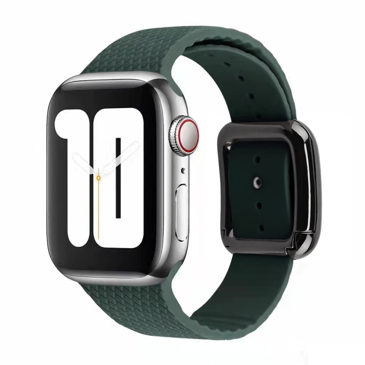 Black Buckle Silicone Watchband Compatible with Apple Watch Series, 7 41mm / 6&SE&5&4 40mm / 3&2&1 38mm