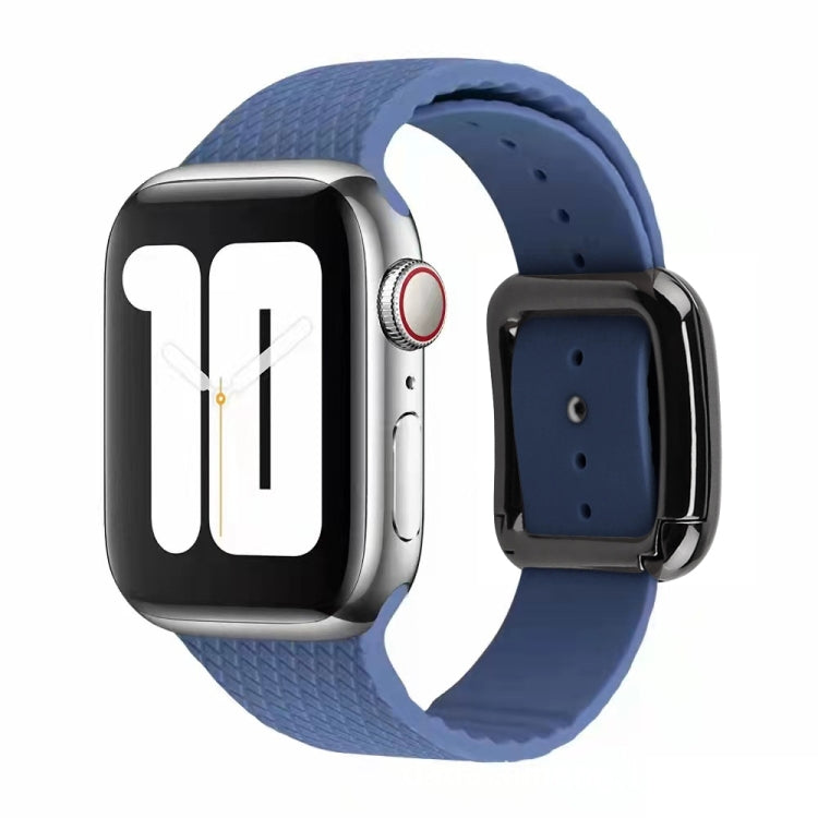 Black Buckle Silicone Watchband Compatible with Apple Watch Series, 7 41mm / 6&SE&5&4 40mm / 3&2&1 38mm