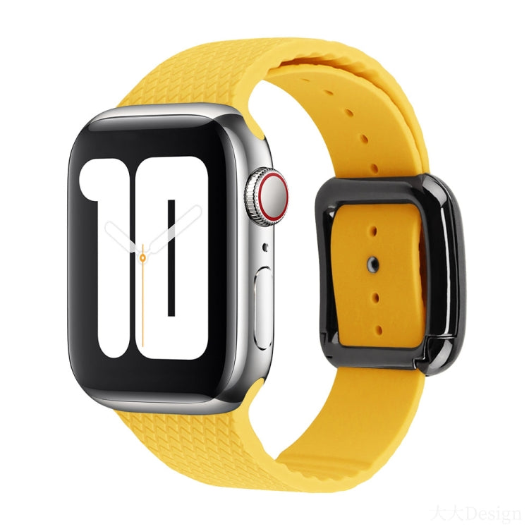 Black Buckle Silicone Watchband Compatible with Apple Watch Series, 7 41mm / 6&SE&5&4 40mm / 3&2&1 38mm