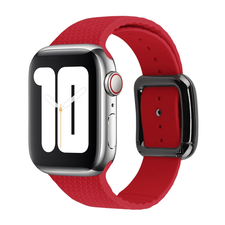 Black Buckle Silicone Watchband Compatible with Apple Watch Series, 7 41mm / 6&SE&5&4 40mm / 3&2&1 38mm