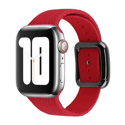 Black Buckle Silicone Watchband Compatible with Apple Watch Series, 7 41mm / 6&SE&5&4 40mm / 3&2&1 38mm
