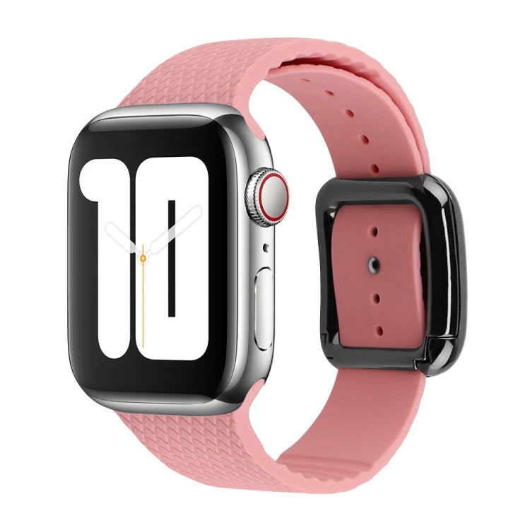 Black Buckle Silicone Watchband Compatible with Apple Watch Series, 7 41mm / 6&SE&5&4 40mm / 3&2&1 38mm