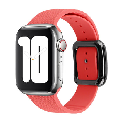 Black Buckle Silicone Watchband Compatible with Apple Watch Series, 7 41mm / 6&SE&5&4 40mm / 3&2&1 38mm