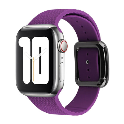 Black Buckle Silicone Watchband Compatible with Apple Watch Series, 7 41mm / 6&SE&5&4 40mm / 3&2&1 38mm