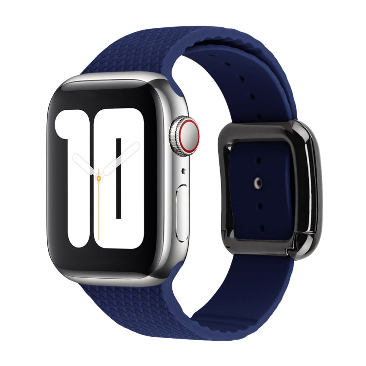 Black Buckle Silicone Watchband Compatible with Apple Watch Series, 7 41mm / 6&SE&5&4 40mm / 3&2&1 38mm